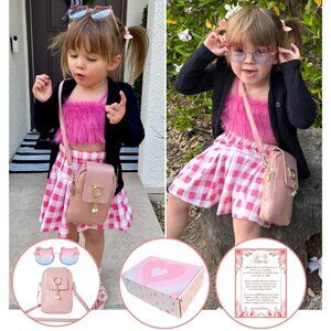 Cat Purse For Girls with Cat Shaped Sunglasses & Gift Box Kids Purse Girls Purse